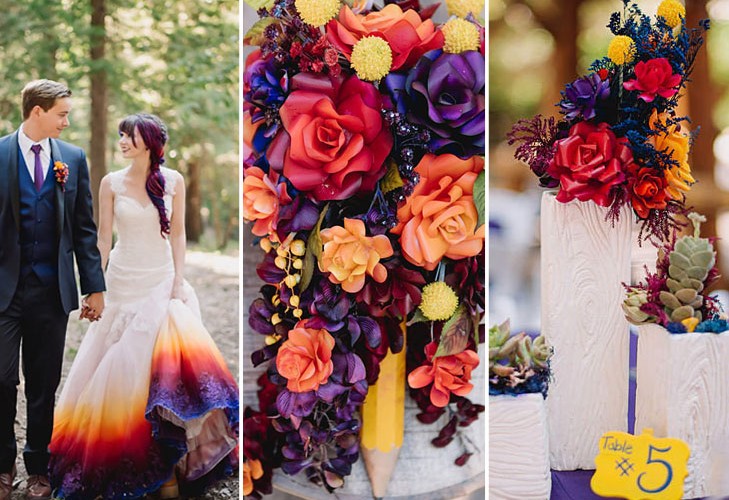 Буйство красок: яркая дизайнерская свадьба от TaylorAnnArt
