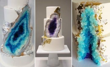amethyst geode wedding cake trend