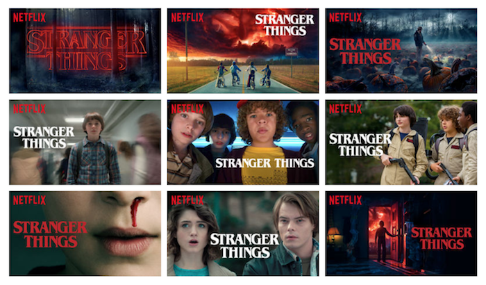 Варианты афиши сериала Stranger Things от Netflix для разных сегментов аудитории